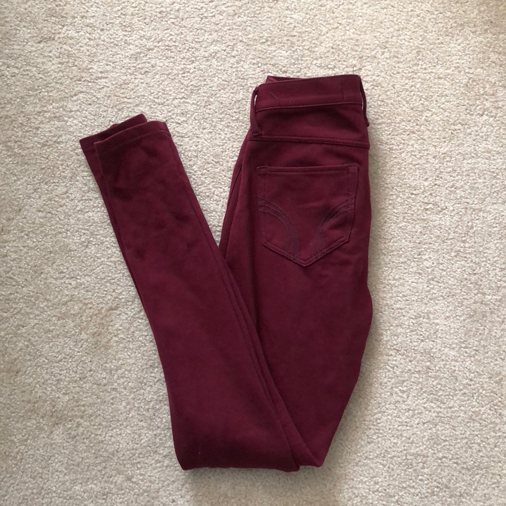 Burgundy Hollister jeggings